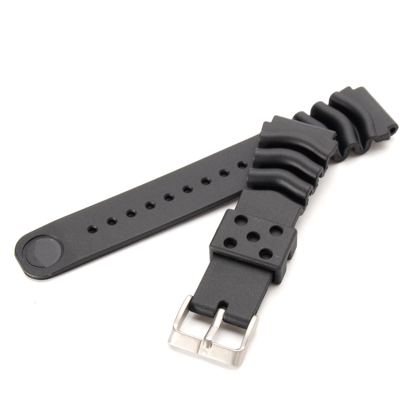 22mm Replacement Black Buckle Wrist Band Strap for SEIKO DIVER'S Watch