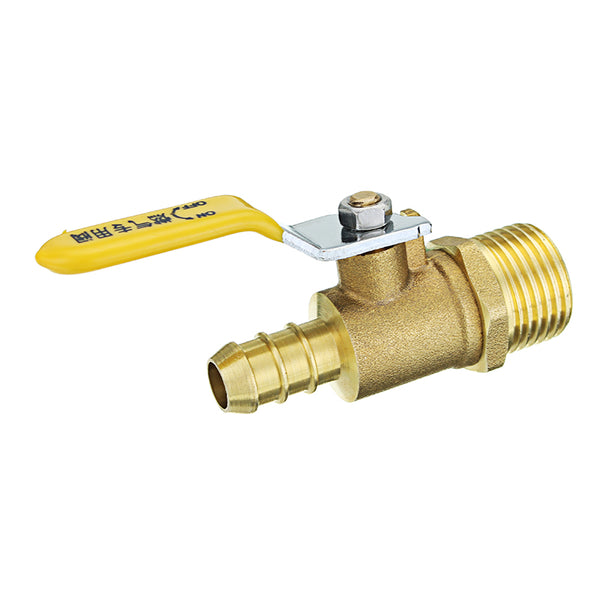 TMOK Brass Gas Ball Valves Lever Handle G Thread 1/2" Male x 12mm Hose Barb Coupler