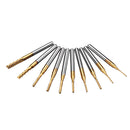 Drillpro DB-M1 10pcs 0.8-3mm Titanium Coated Engraving Milling Cutter Carbide Bits