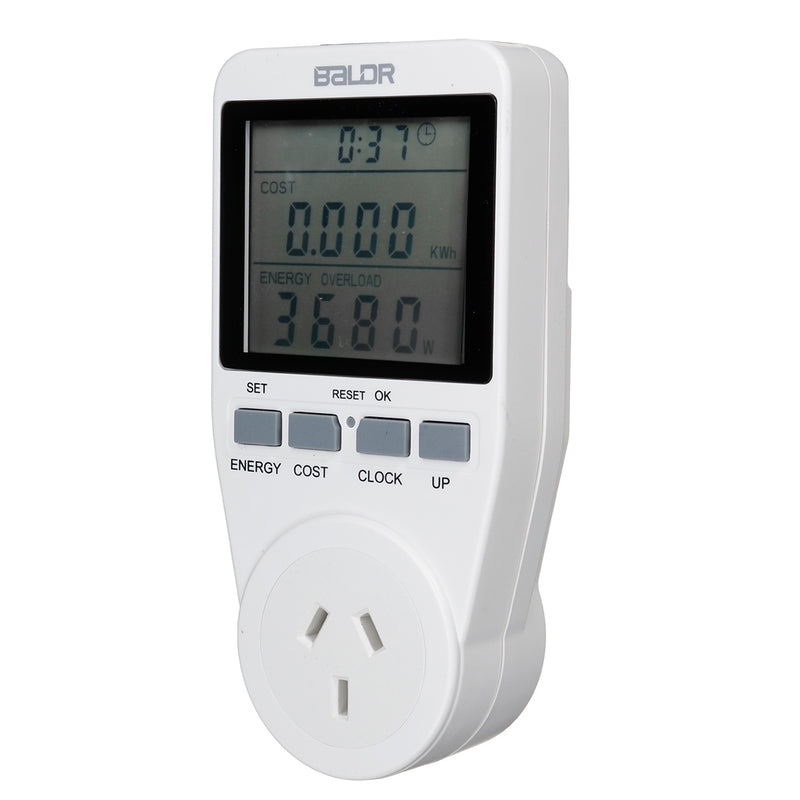 Smart Socket Large Screen Power Monitor Socket AU Plug Record Cumulative Kilowatt-hour Time and Electricity Expenses.