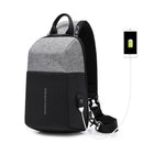 KAKA Casual Crossbody Bag Men Anti-theft Chest Pack USB External Charging Workout Traveling Student