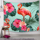 Flamingo Tapestry Wall Blanket Plants Flower Polyester Tablecloth Wall Hanging Table Runner Home