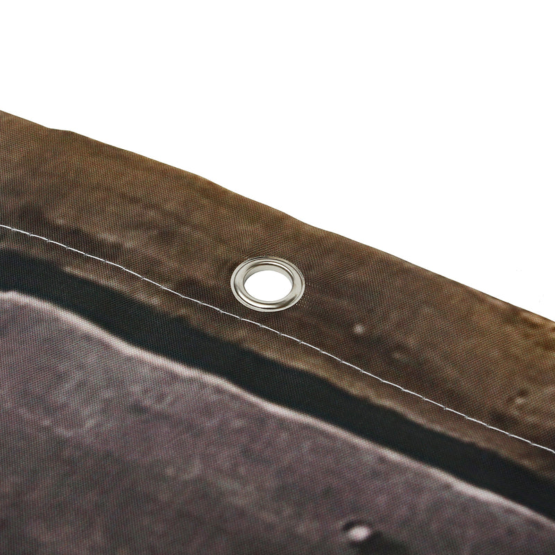 70.9" x 70.9" Rustic Wooden Barn Door Waterproof Shower Curtain Bathroom Mat