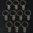 10pcs Metal Shower Curtain Rod Hook with Clip Bathroom Fitting