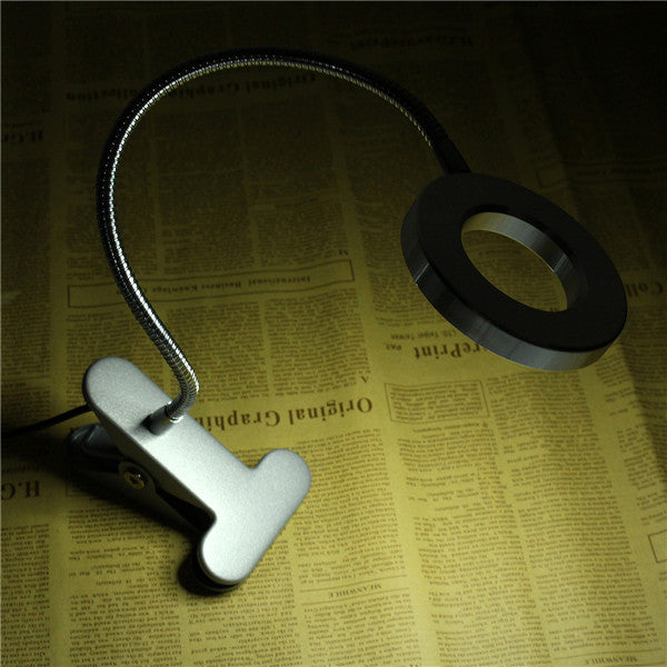 USB Flexible Clip-On LED Bedside Desk Reading Light White/Warm White Portable Make Up Night Lamp