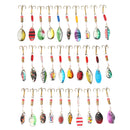 ZANLURE 30pcs/lot Colorful Tront Spoon Metal Fishing Lure Spinner Bait Bass Tackle With Box