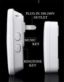 CACAZI A10 Wireless Doorbell Waterproof 100-240V 300M Range Music Door Bell Home 60 Chimes Door Ring 1 Receiver 1 Transmitter