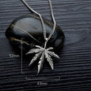 Creative Tree Hemp Maple Leaf Pendant Titanium Steel Male Necklace