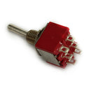 Wendao MTS-203 AC 120V 5A 6 Pins Toggle Rocker Switch Red ON/OFF/ON DPDT 5pcs
