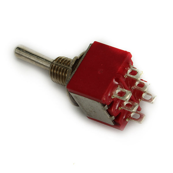 Wendao MTS-203 AC 120V 5A 6 Pins Toggle Rocker Switch Red ON/OFF/ON DPDT 5pcs