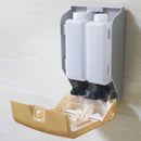 Wall Mounted Double Manual Liquid Soap Dispenser Hand Pressing Lotion Container