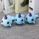 Squishy Narwhal Uni Whale Blue 11cm Slow Rising Cute Soft Collection Gift Decor Toy