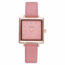 Simple Square Dial PU Leather Strap Women Fashion Ladies Dress Bracelet Quartz Watch