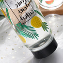 Borosilicate Glass Flamingo Fruit Pattern Anti-High Temperature Glass Cup Water Bottle