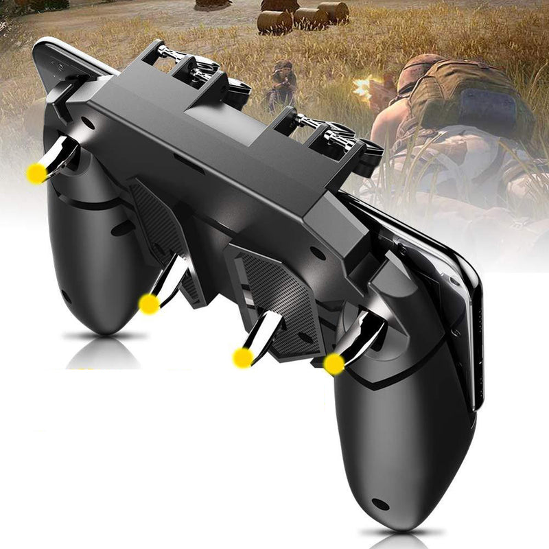 MEMO AK66 Six Finger All-in-One PUBG Mobile Game Controller Free Fire Key Button Joystick Gamepad L1 R1 PUBG Trigger for all Mobile Phone