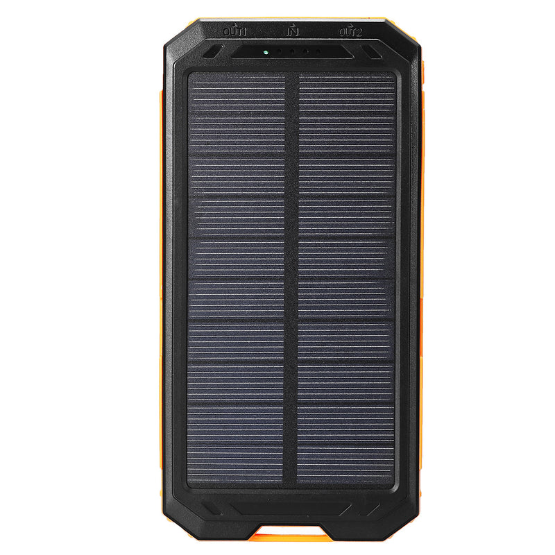 12000mAh Solar Power Bank Battery Fast Charger Dual USB SOS LED Light Compass