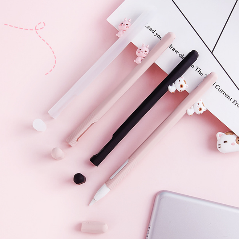 Cute Silica Gel Pen Case for Apple Pencil Anti-fall Magnetic Split Pencil Case for Ipad Pencil