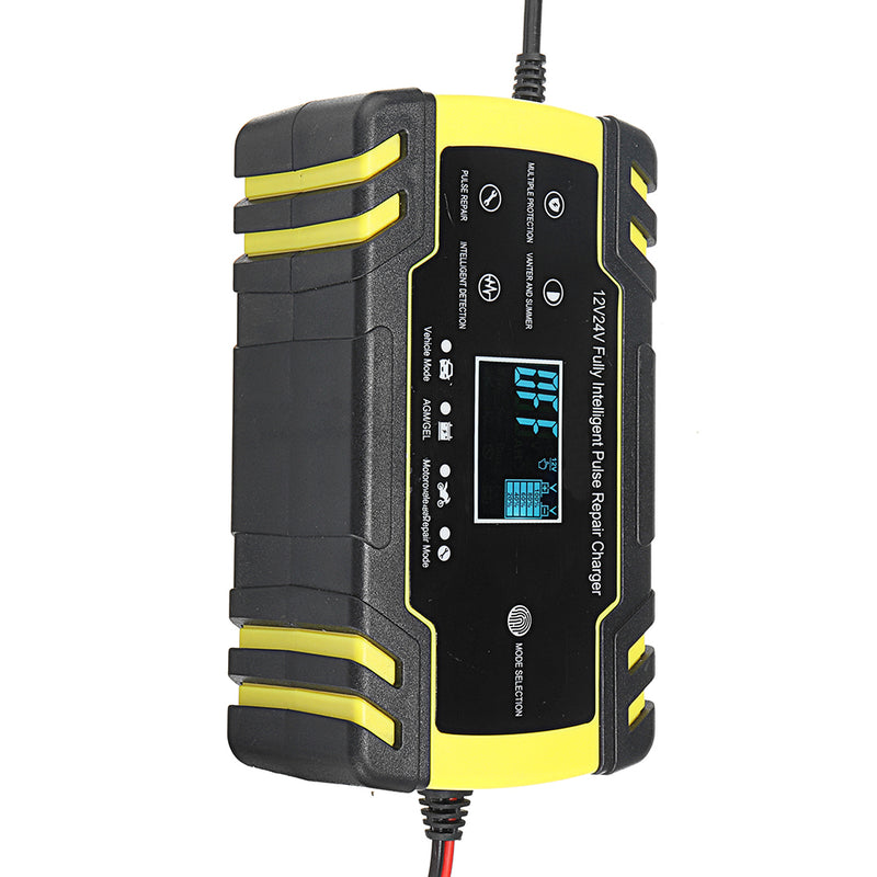 Enusic 12/24V 8A Red Touch Screen Pulse Repair LCD Battery Charger For Car Motorcycle Lead Acid Battery Agm Gel Wet