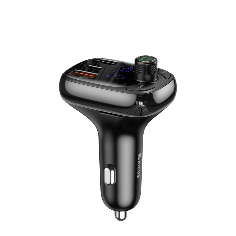 Baseus Dual USB Quick Charging 4.0 Car Charger FM Transmitter Bluetooth Car Kit LCD MP3 Player For iPhone X XS HUAWEI P30 Oneplus 7 XIAOMI MI9 MI8 S10 S10+