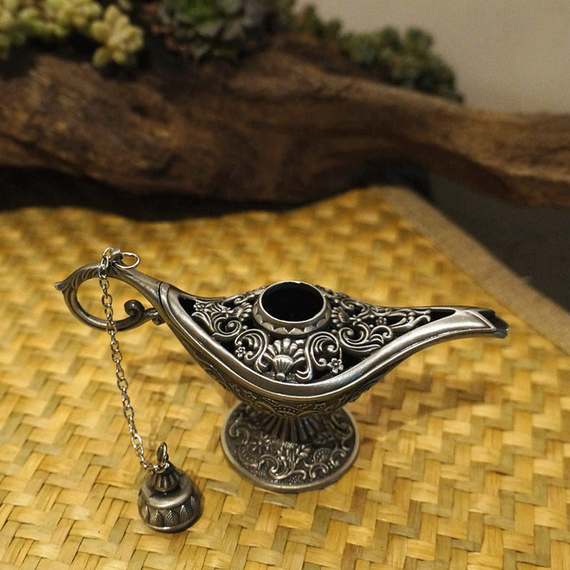 12X4X7.5CM Hollowed-out Carving Retro Classic Aladdin Wishing Lamp Furnishing Articles