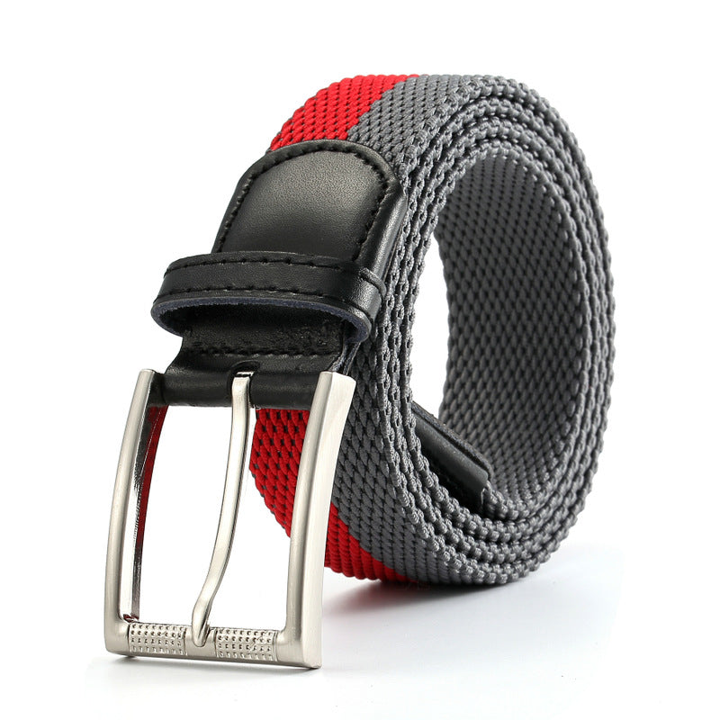 KALOAD P7B Nylon Waist Belt Leisure Belts Alloy Elastic Weave Stretch Thick Waist-belt