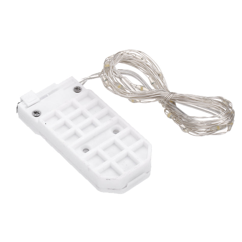 LUSTREON DC3V Warm White Yellow 2M Silver Wire Turn On LED String Light for Christmas Holiday Vase Decor