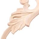 Wood Carved Applique Frame Onlay Furniture Decoration Unpainted Flower Design