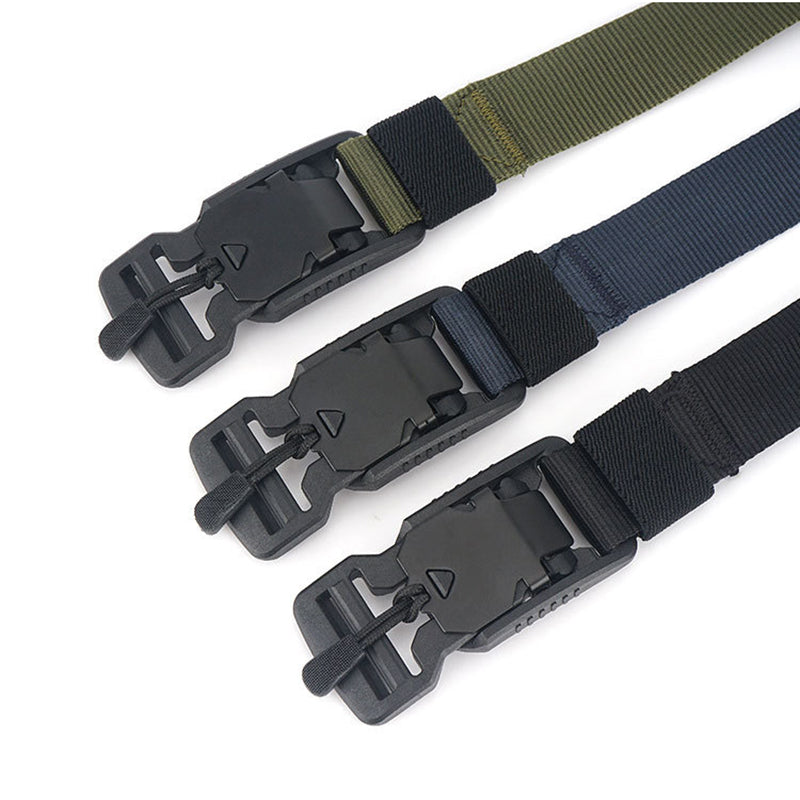 AWMN 25W 125cm Nylon Tactical Belt Outdoor Leisure Waist Belts with Funch Free Buckle Magnet Buckle