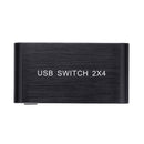 OTIME USB Switch 2x4 4 USB 2.0 Sharing Switch 4 Devices HUB for Keyboard Mouse Computer Digital Cables Converter