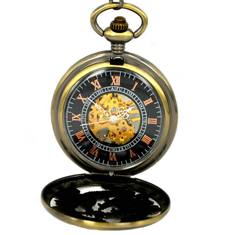 JIJIA JX024 Dragon And Phoenix with Beads Mechanical Watch Pocket Watch