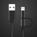 Original Xiaomi Xingka 2.4A 2 in 1 Lightning Micro USB Fast Charging Data Cable for iPhone X XR Xs for iPad Pro