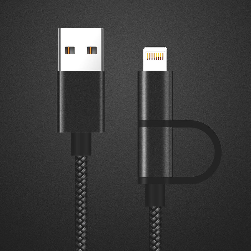 Original Xiaomi Xingka 2.4A 2 in 1 Lightning Micro USB Fast Charging Data Cable for iPhone X XR Xs for iPad Pro