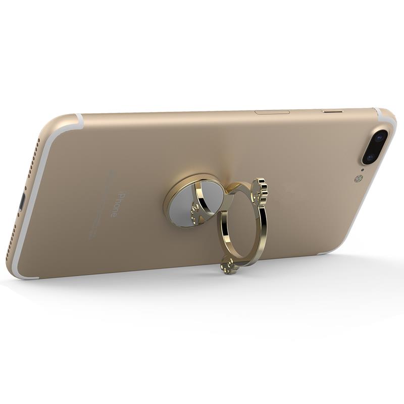 Metal Angel Devil Finger Ring Holder Mini Mirror 360 Degree Rotation Phone Stand for iPhone Samsung