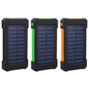 5000Mah Portable Solar Power Bank Dual USB Efficient Charger with LED Lamp Compass Climbing Hook