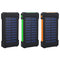 5000Mah Portable Solar Power Bank Dual USB Efficient Charger with LED Lamp Compass Climbing Hook
