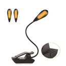 7 LED USB Rechargeable Eye-Care Warm Book Light Clip On Table Lamp For Music Stand Night Reading Piano Power Indicator