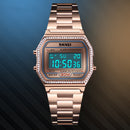 SKMEI 1474 Casual Women Watch 3ATM Waterproof EL Light Week Display Fashion Digital Watch