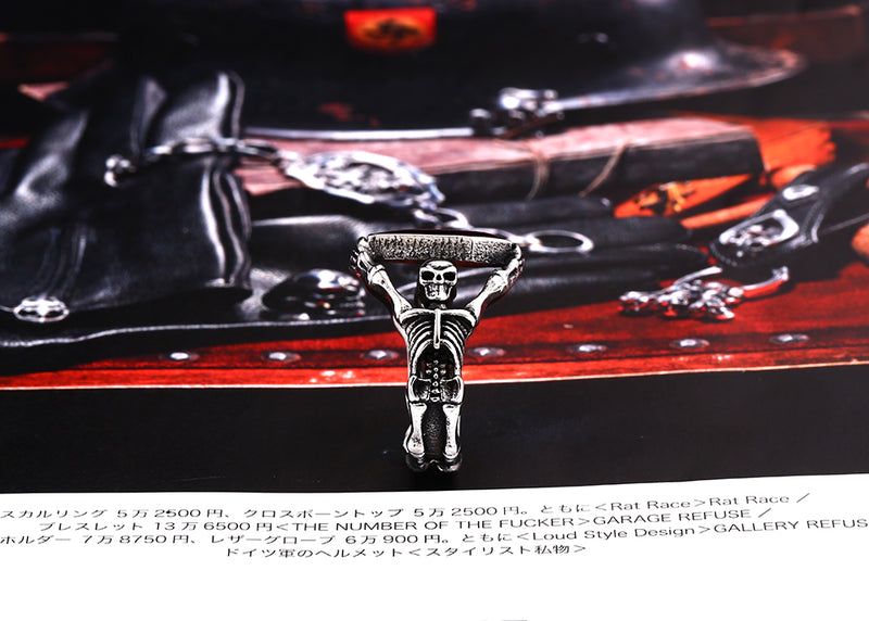 Retro Gothic Titanium Steel Men Ring Vampire Coffin Punk Halloween Gift for Men