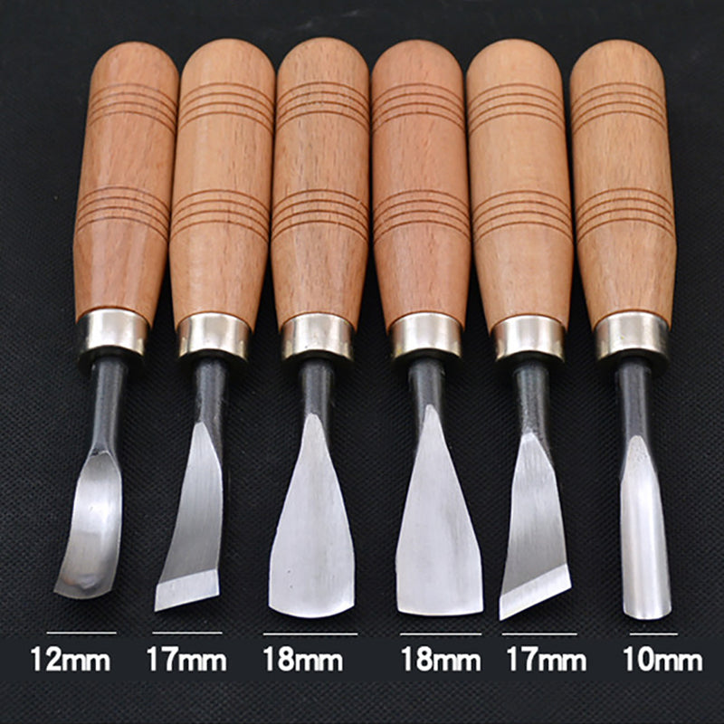 6pcs Professional Wood Carving Tools Kit Woodworking Craft Chisel Hand
