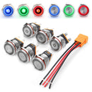 22mm 12V 24V 15A 3000W Metal Latching Switch Angel Halo LED Illuminated Power Switch