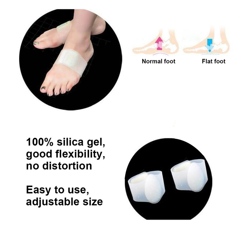 2x Silicone bandage belt Foot Pain Relief Plantar Fasciitis Insole Pads Orthotic Arch Support