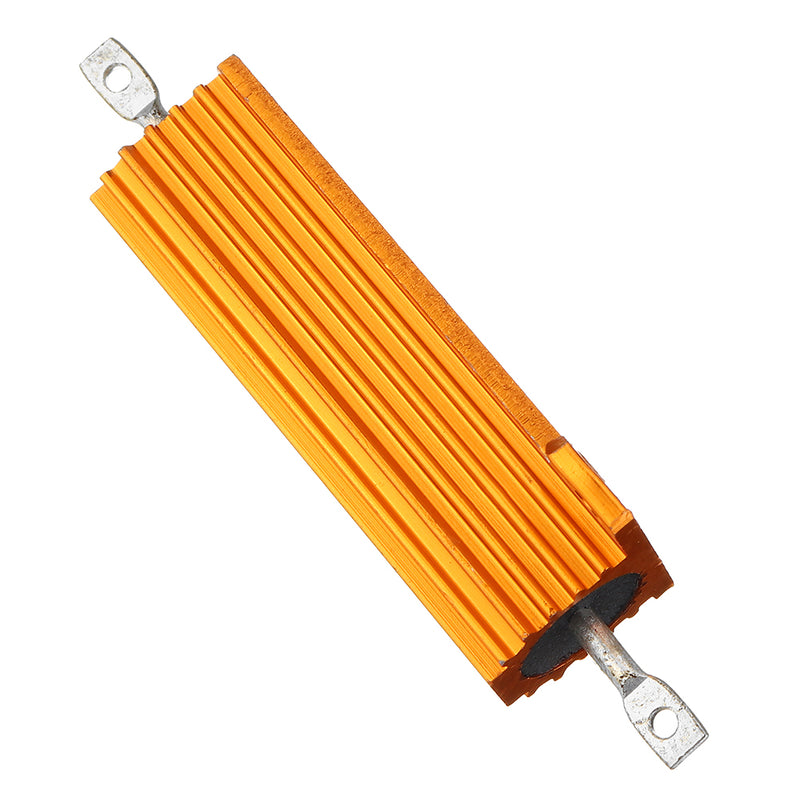 10pcs RX24 100W 2R 2RJ Metal Aluminum Case High Power Resistor Golden Metal Shell Case Heatsink Resistance Resistor