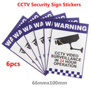 6pcs Warning CCTV Security Surveillance Camera Sign Warning Decal Stickers 66x100mm