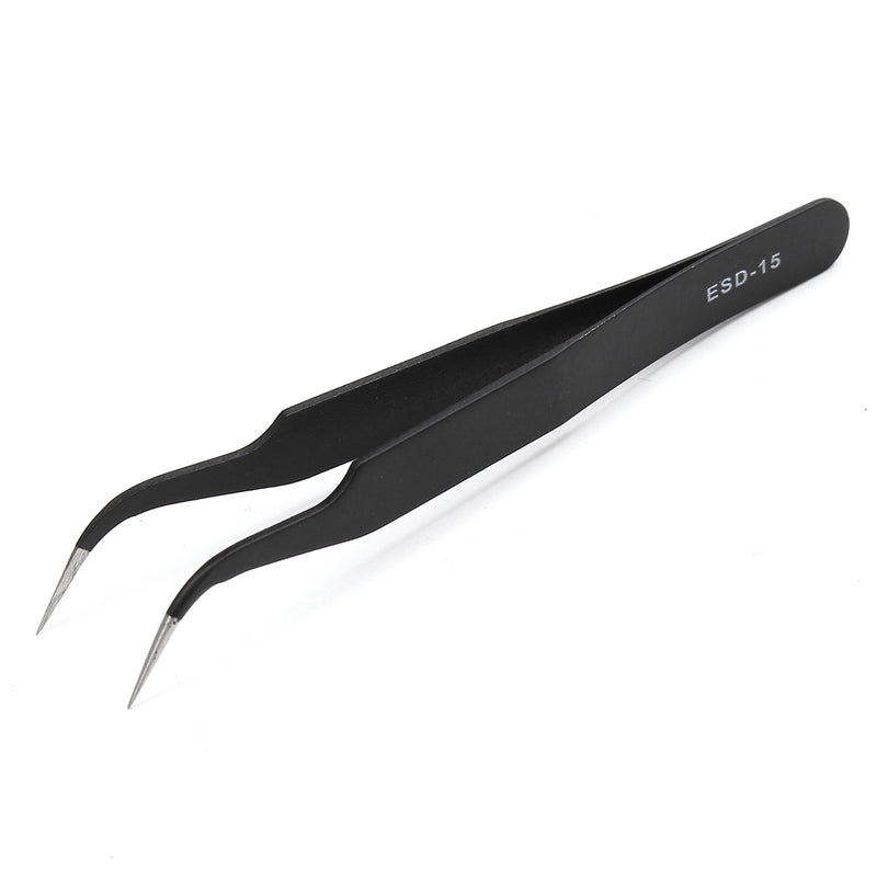 DANIU 6Pcs Safe Anti-static Tweezers Maintenance Repair Nippers Forceps Tools Kit ESD10-15