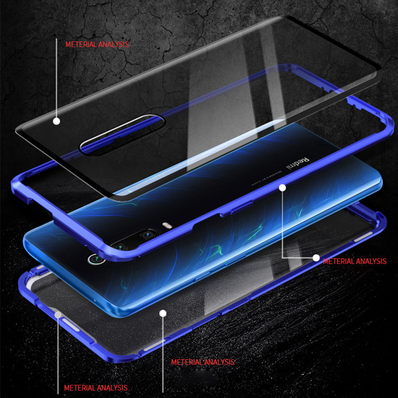 Bakeey 360 Front+Back Double-sided Full Body 9H Tempered Glass Metal Magnetic Adsorption Flip Protective Case For Xiaomi Pocophone F1