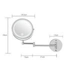 Led Makeup Mirrors With LED Light Folding Wall Mount Vanity Mirror 10x