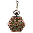 JIJIA JX002 Men Hexagon Hollow Leaf Roman Numerals Mechanical Watch Pocket Watch