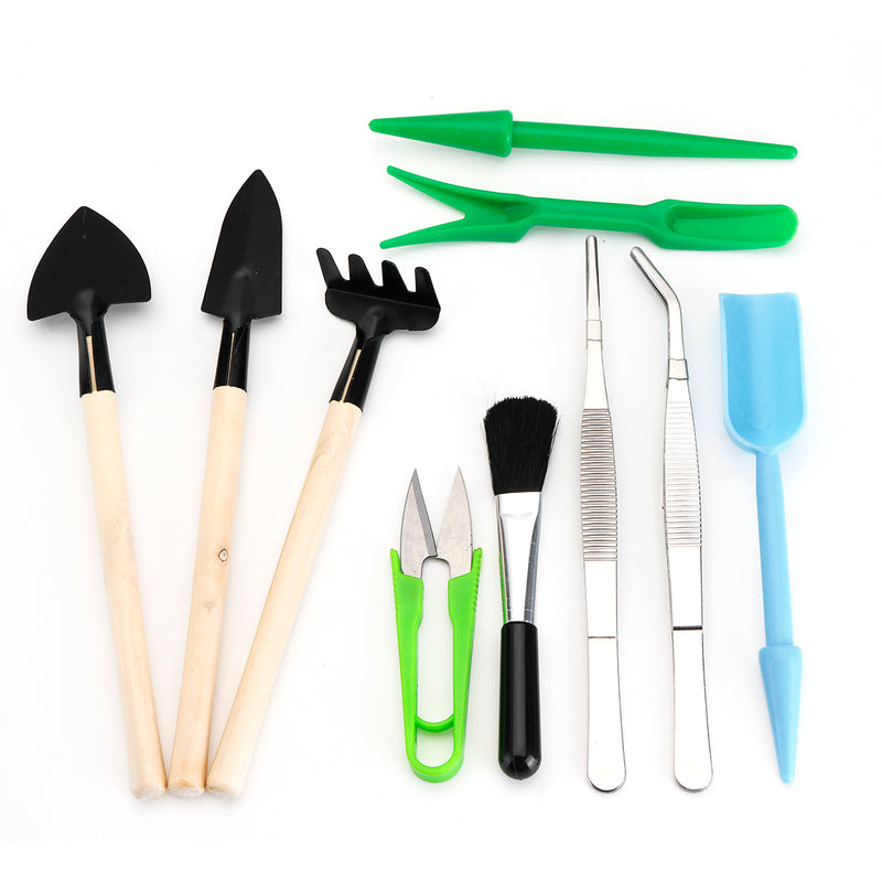 14Pcs Shovel Rake Spade Wood Handle Metal Head Tool Garden Watering Tools Kit