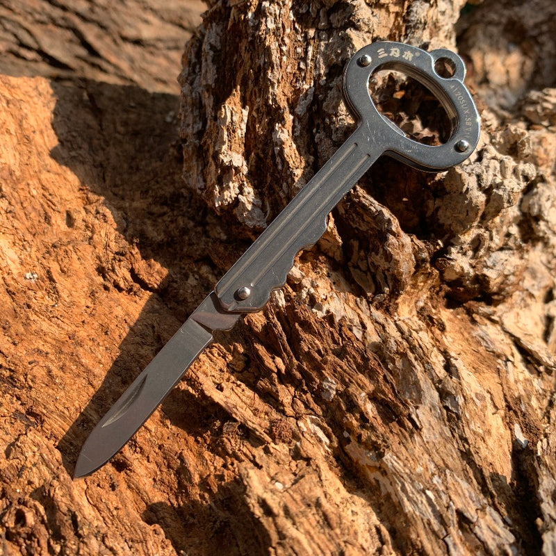 Sanrenmu 4120 Mini Key Multifunctional Pocket Folding EDC Key Chain Ring Outdoor Camping Tools Bottle Opener