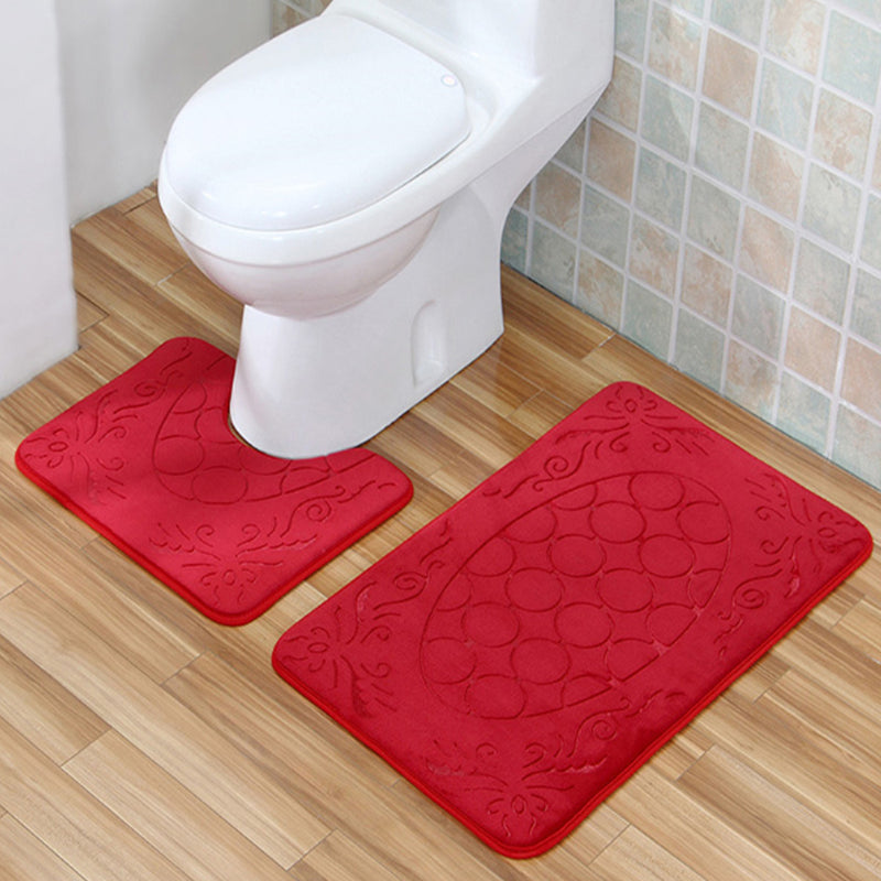 2 PCS Non Slip Toilet Cover Rugs Bath Mat Set Bath Shower Bathroom Floor Carpet